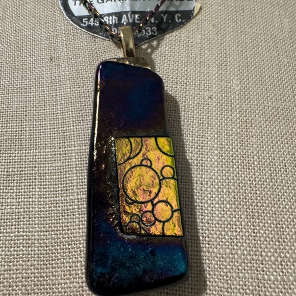 Colorful Rectangular Pendant Necklace - Picture 2 of 10